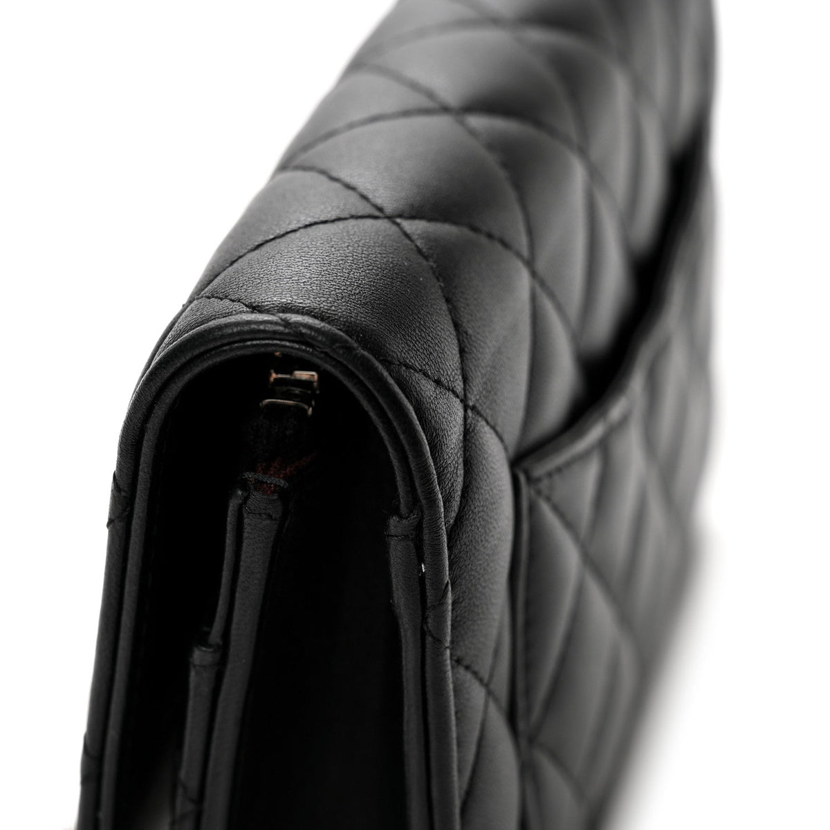 Quilted Caviar Wallet Bag - Black