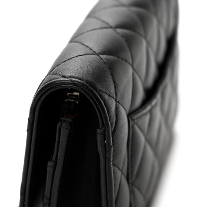 Quilted Caviar Wallet Bag - Black
