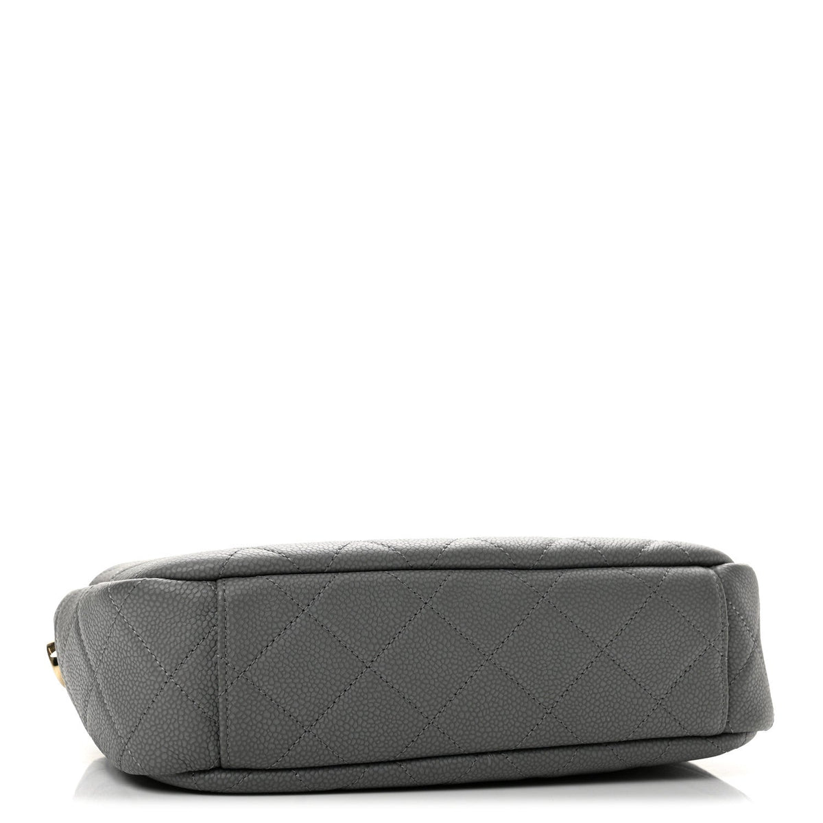 Small Quilted Caviar Handbag - Grey