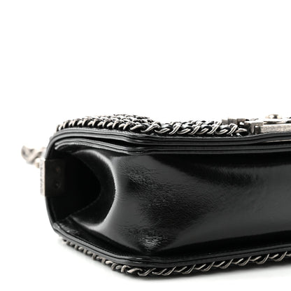 Small Quilted Calfskin Flap Shoulder Bag - Black