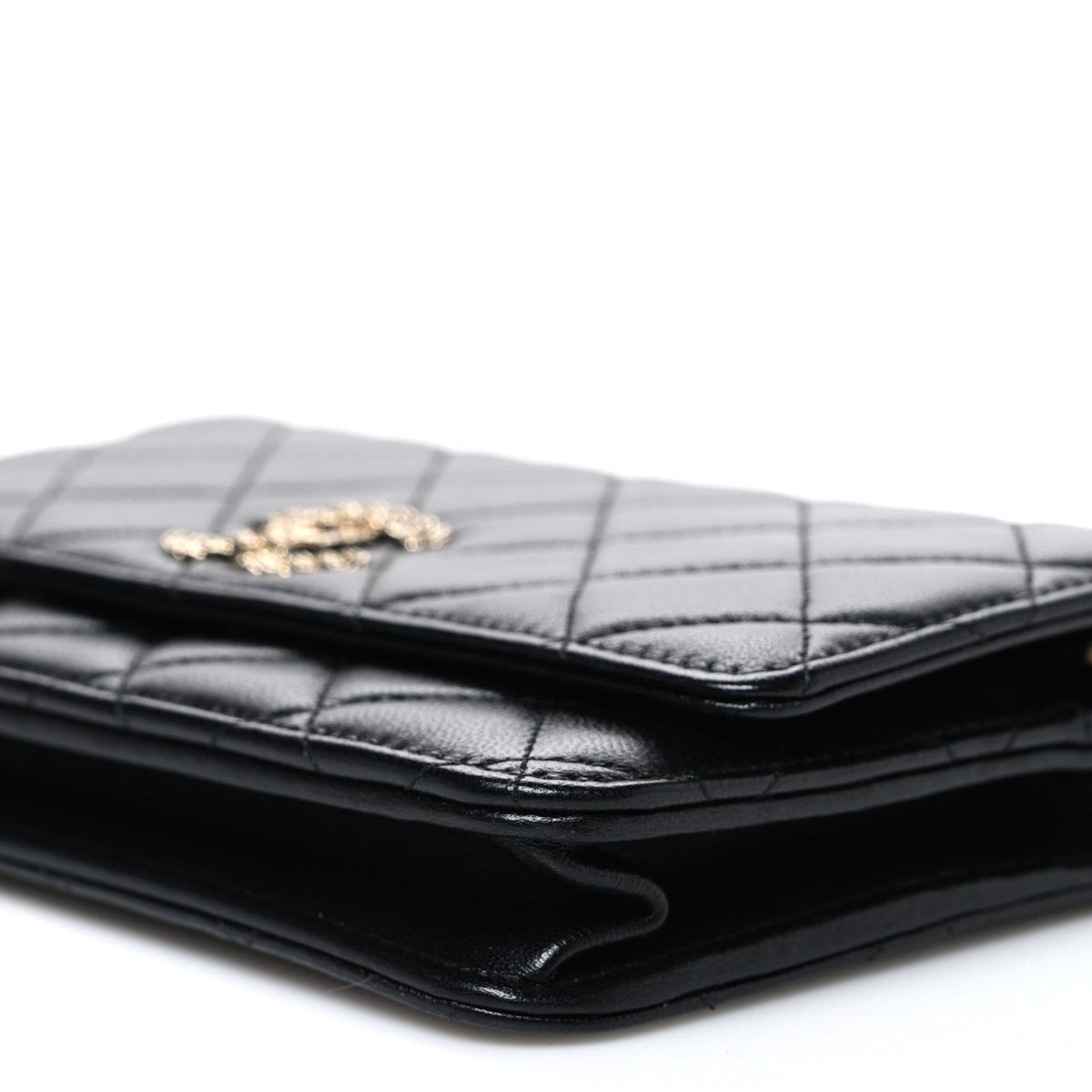 Quilted Lambskin Wallet Bag - Black