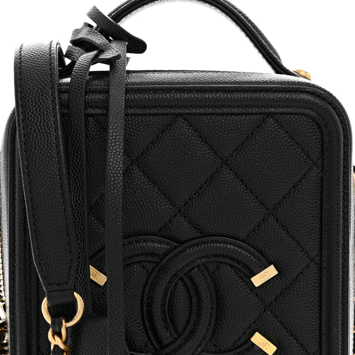 Quilted Caviar Handbag - Black