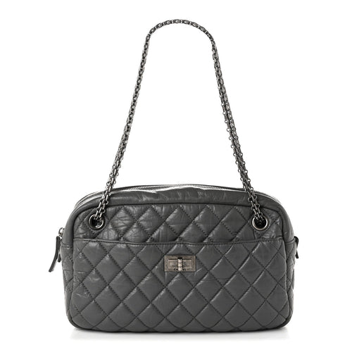 Medium Quilted Calfskin Handbag - Grey
