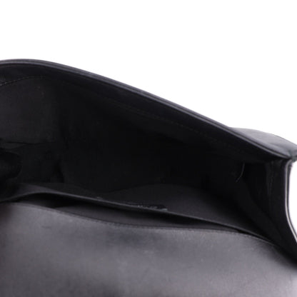 Medium Quilted Lambskin Flap Shoulder Bag - Black