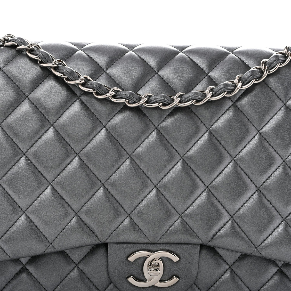 Maxi Quilted Lambskin Flap Shoulder Bag