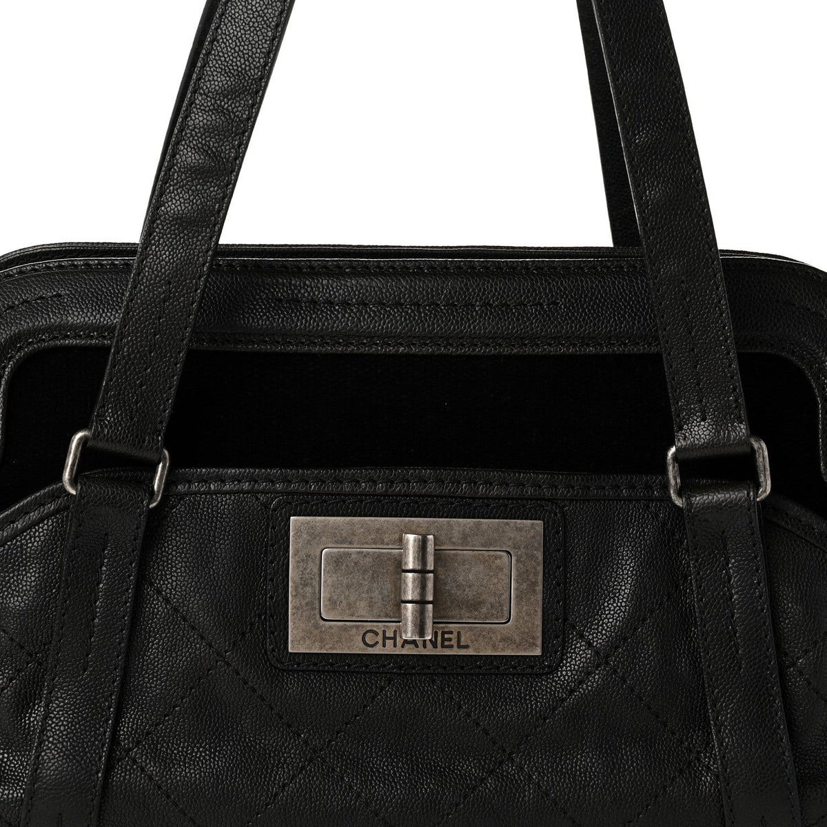 Large Quilted Calfskin Tote Bag - Black