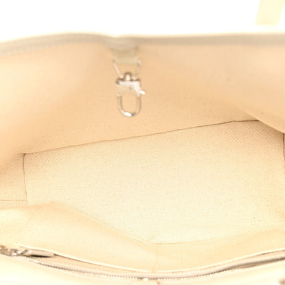 Calfskin Canvas Tote Bag - Beige