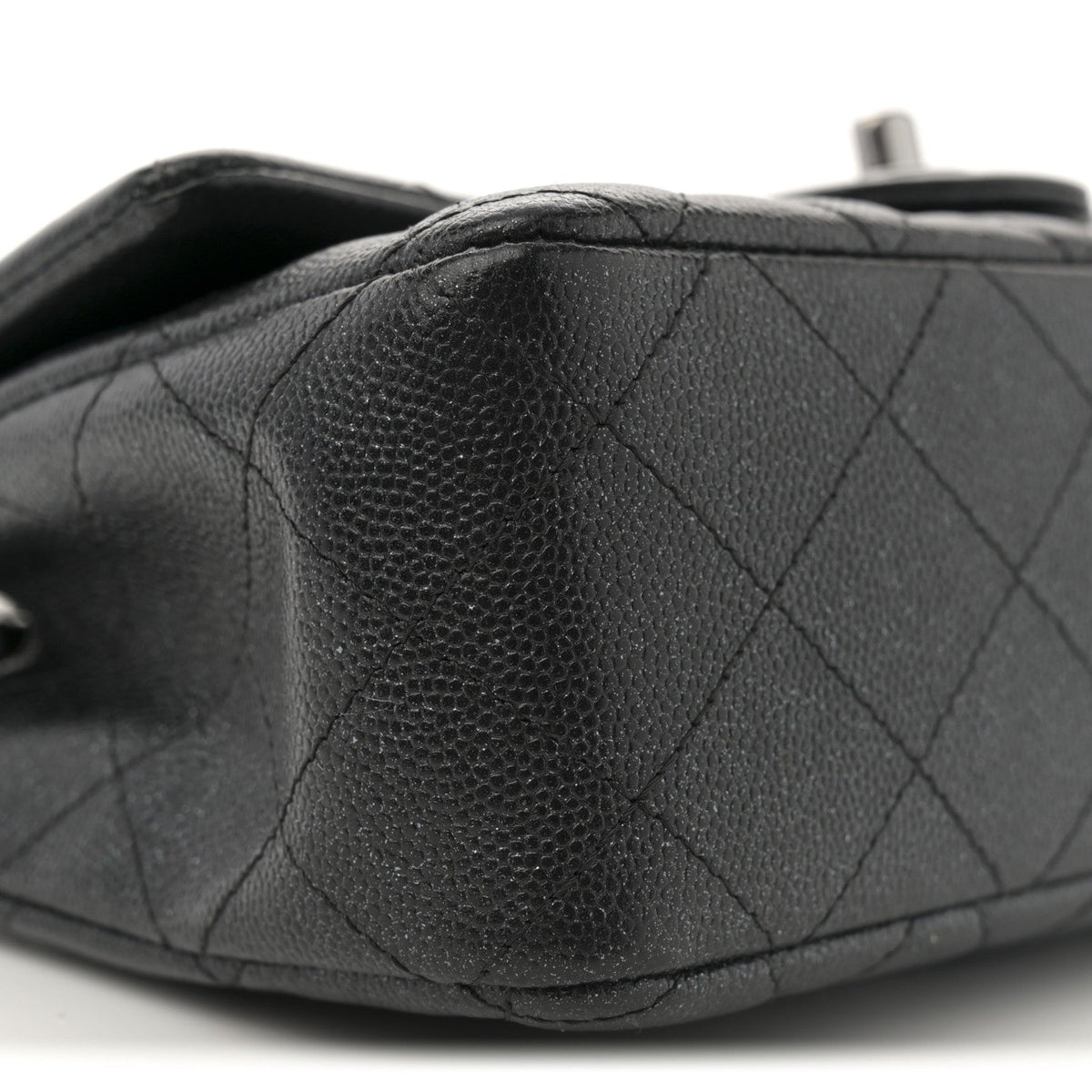 Mini Quilted Caviar Flap Shoulder Bag - Tan