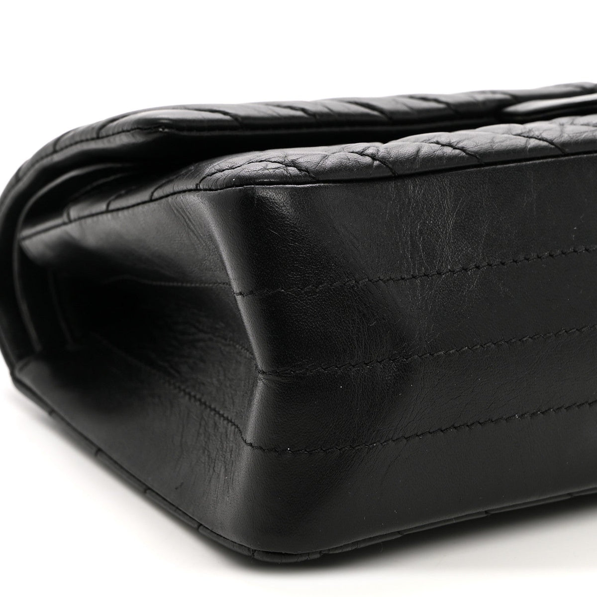 Quilted Calfskin Flap Shoulder Bag - Black