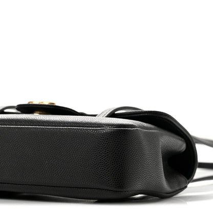 Mini Caviar Shoulder Bag - Black