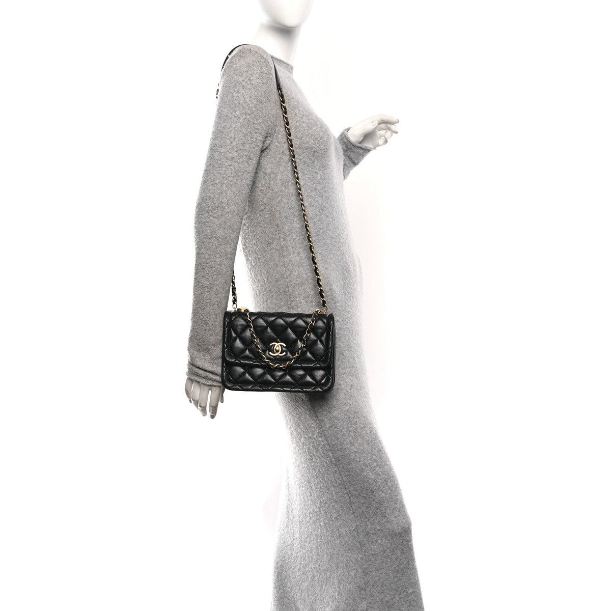Lambskin Clutch Bag - Black