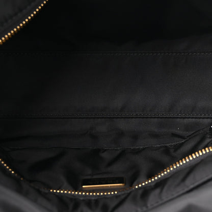 Medium Nylon Shoulder Bag - Black