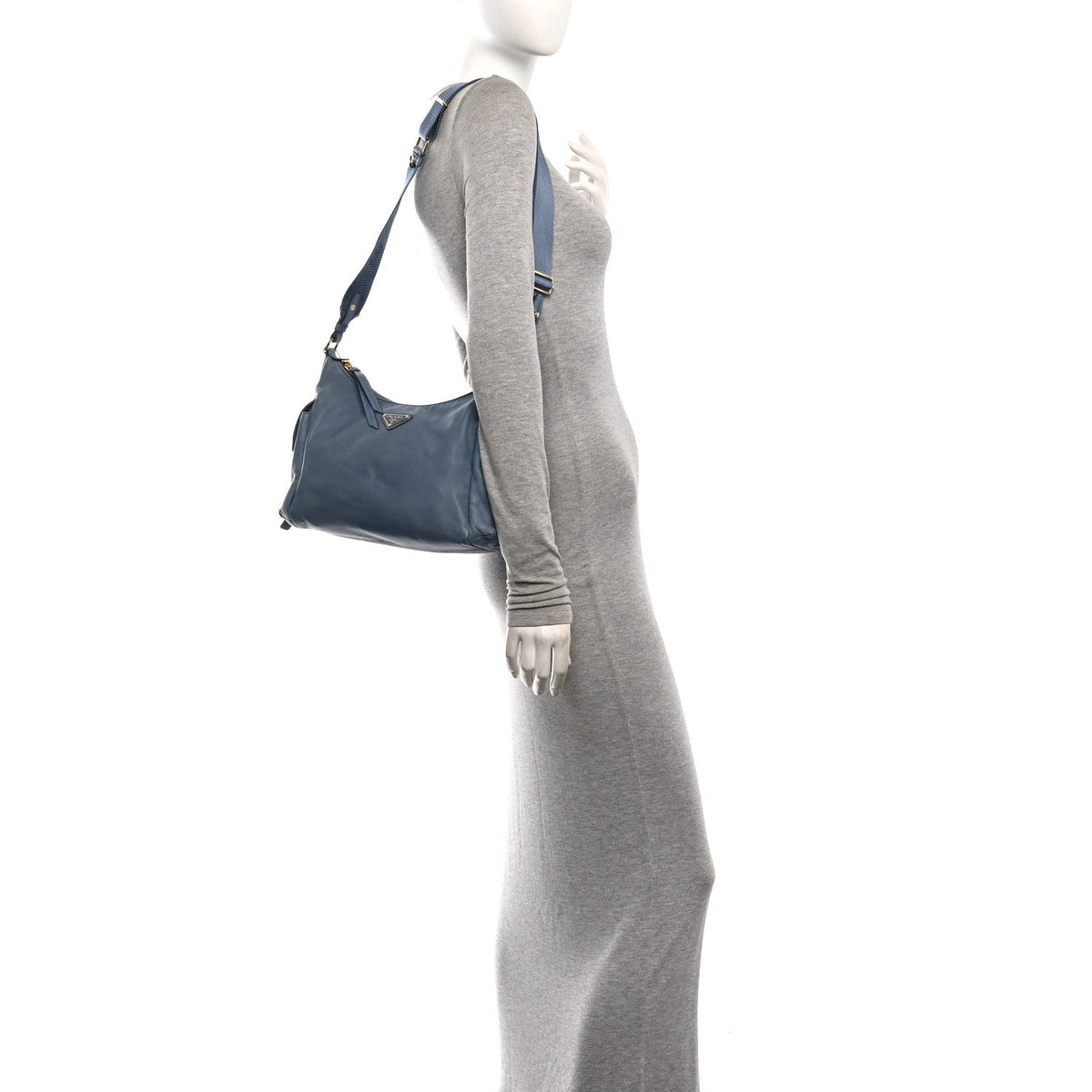 Large Nappa Shoulder Bag - Blue