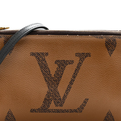 Reverse Monogram Giant Double Zip Pochet Handbag