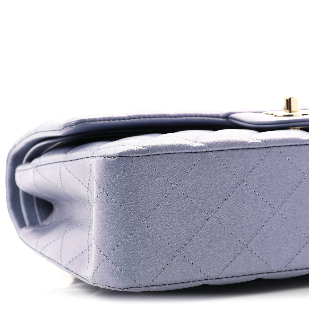 Medium Quilted Lambskin Flap Shoulder Bag - Purple