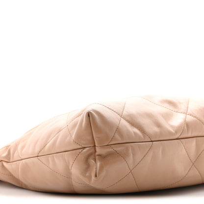 Small Quilted Calfskin Handbag - Beige