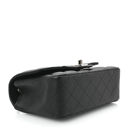 Mini Quilted Caviar Flap Shoulder Bag - Tan