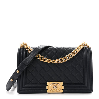 Medium Quilted Caviar Flap Shoulder Bag