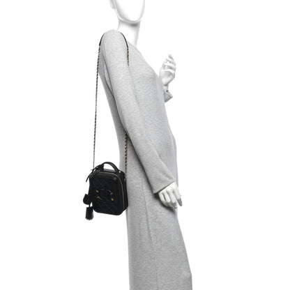 Quilted Caviar Handbag - Black