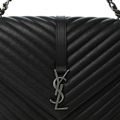 Large Sheepskin Satchel Bag - Black
