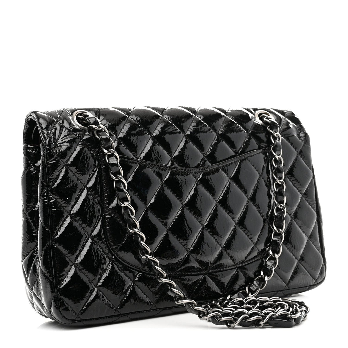 Medium Quilted Flap Shoulder Bag - Black