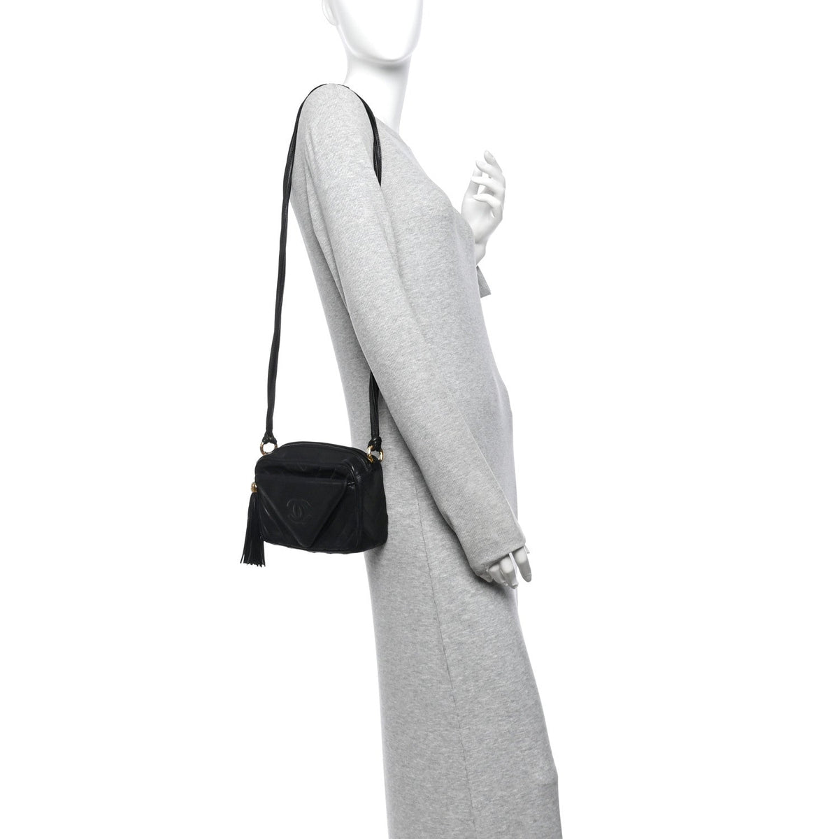 Quilted Lambskin Handbag - Black