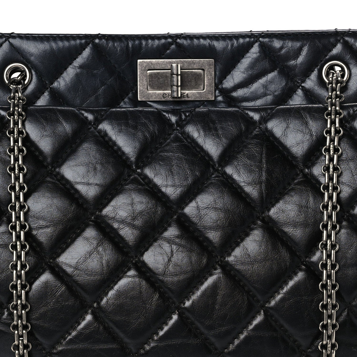Quilted Calfskin Tote Bag - Black