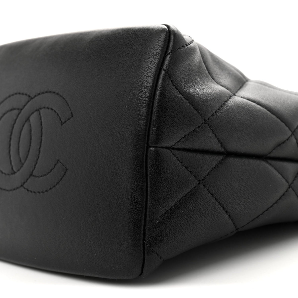 Small Quilted Lambskin Hobo Bag - Black