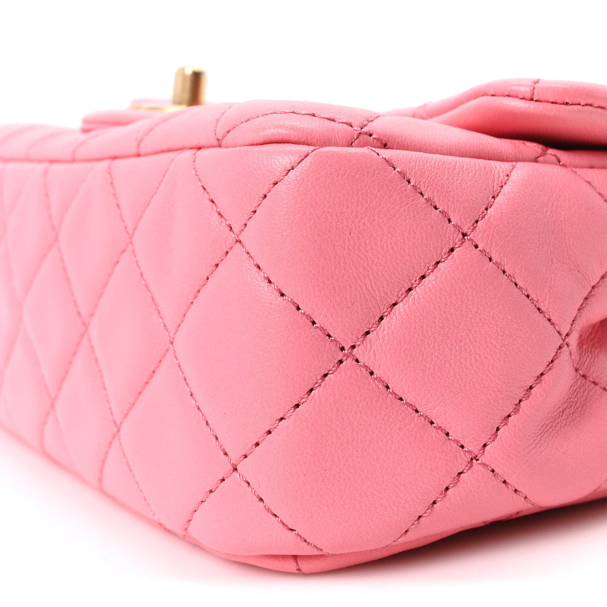 Mini Quilted Lambskin Flap Shoulder Bag - Tan