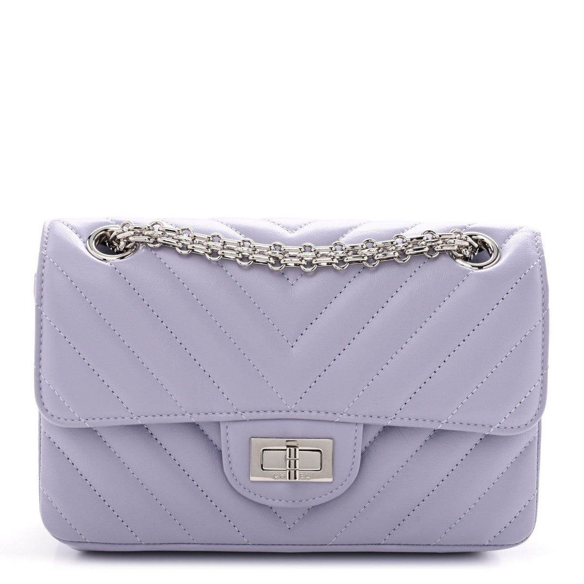 Mini Quilted Calfskin Flap Shoulder Bag - Purple