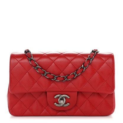 Mini Quilted Caviar Flap Shoulder Bag - Tan