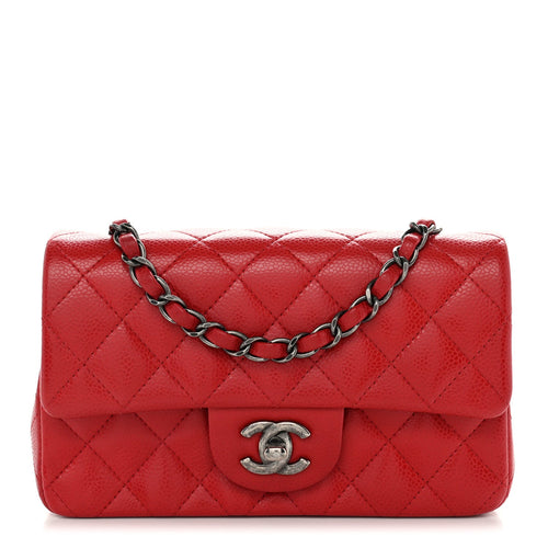 Mini Quilted Caviar Flap Shoulder Bag - Tan