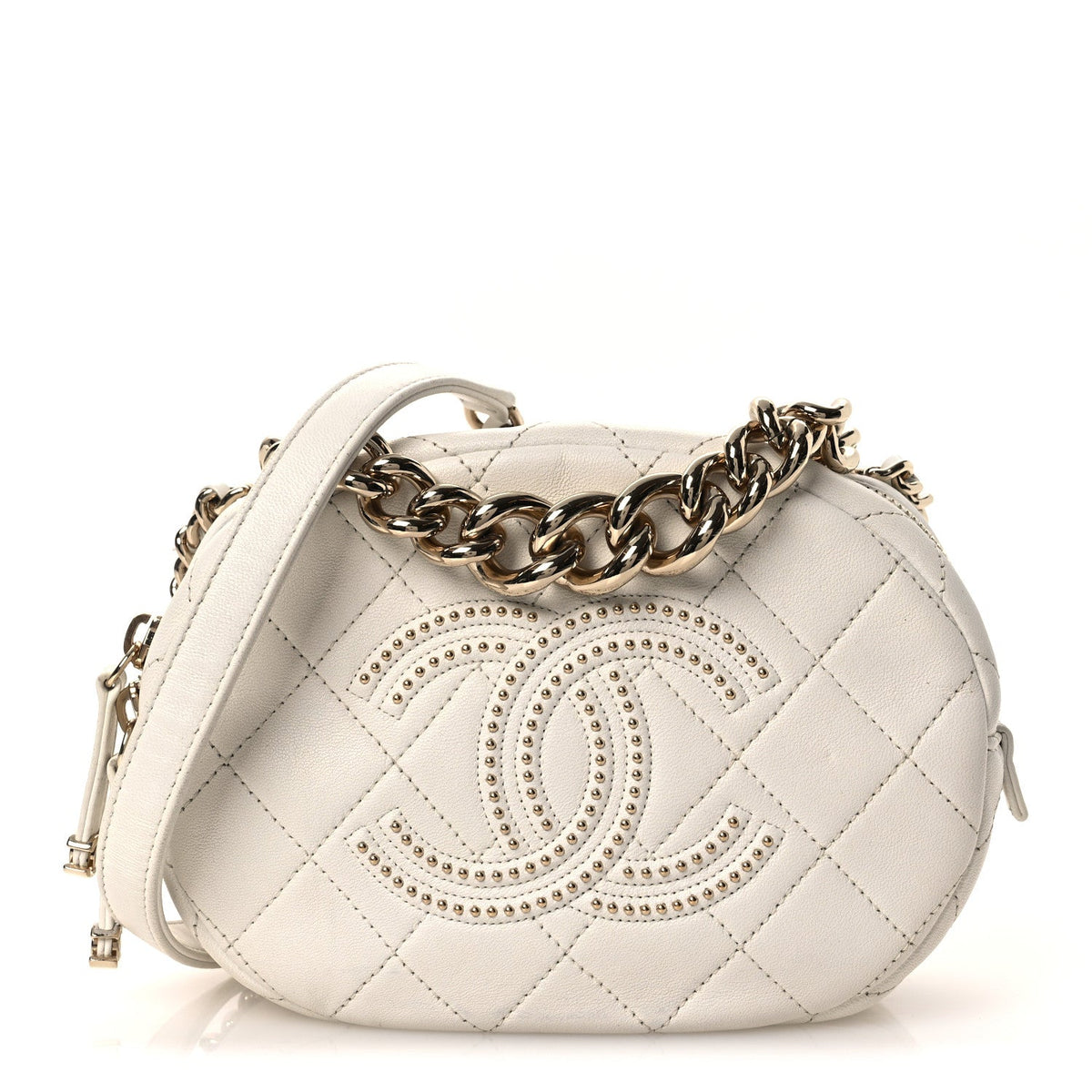 Quilted Lambskin Handbag - White
