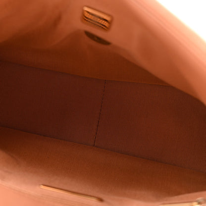 Large Quilted Lambskin Flap Shoulder Bag - Brown