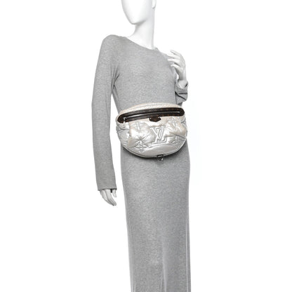Econyl Monogram Pillow Bumbag Silver Handbag