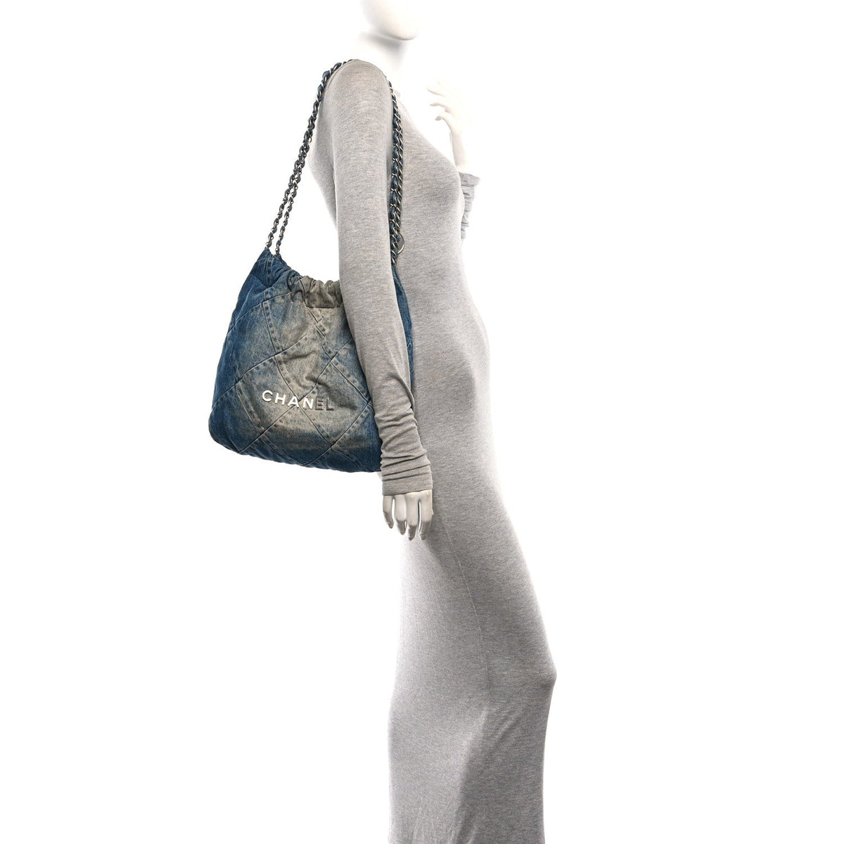 Small Quilted Handbag - Blue