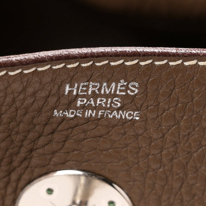 Taurillon Clemence Lindy 30 Etoupe Handbag