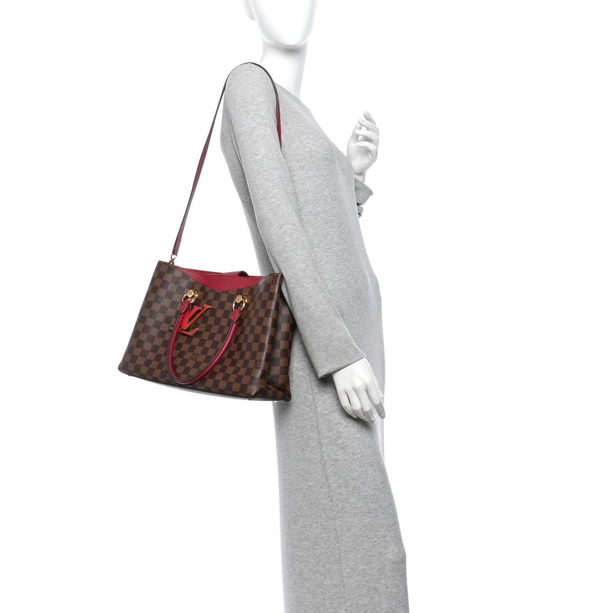 Damier Ebene Lv Riverside Lie De Vin Handbag