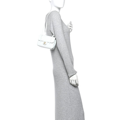 Mini Caviar Shoulder Bag - Light Blue
