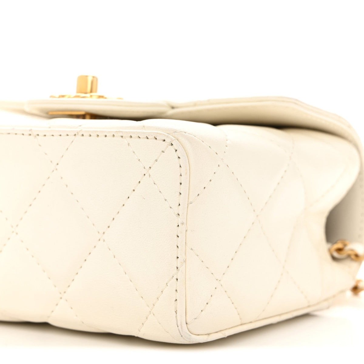 Lambskin Flap Shoulder Bag - White