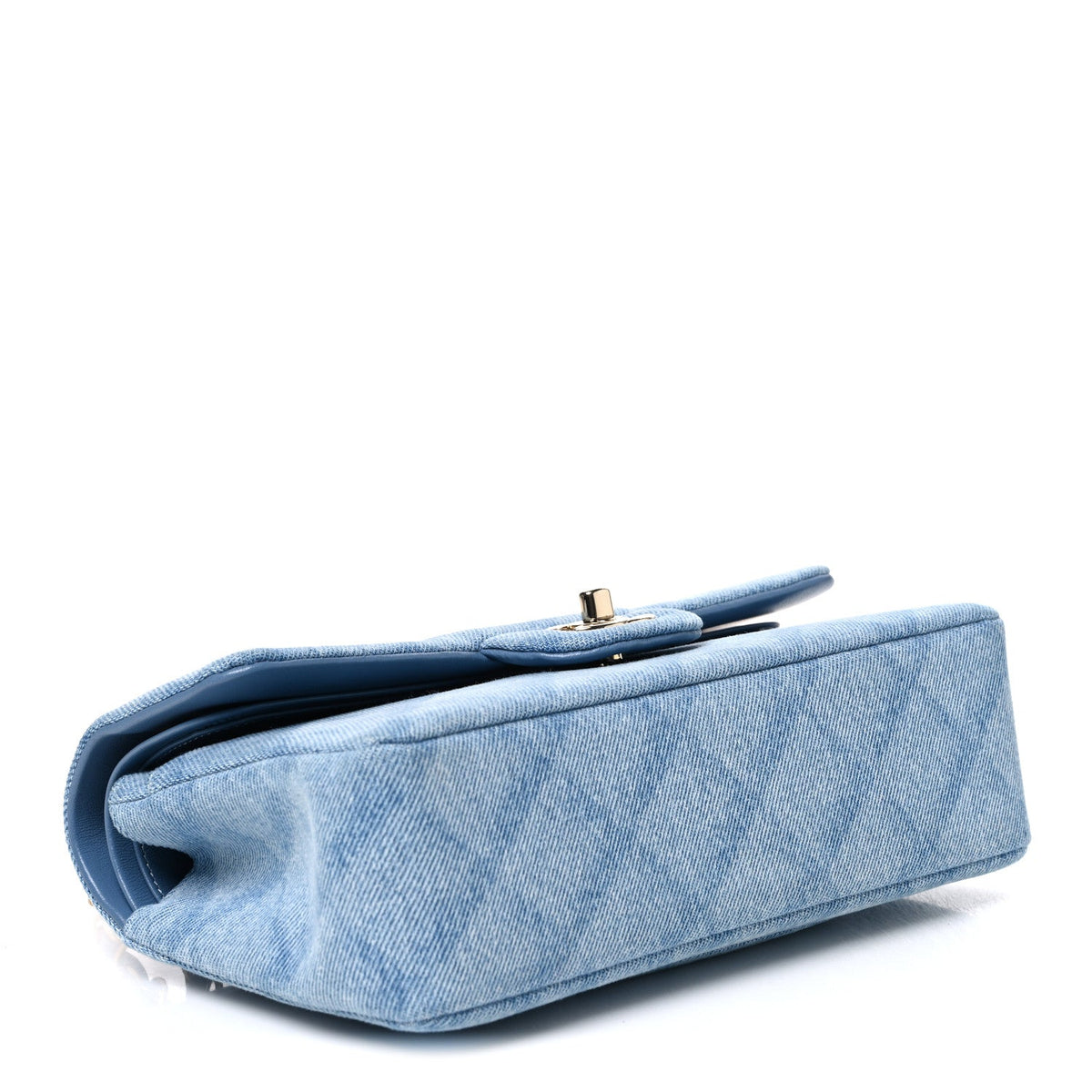 Small Quilted Flap Shoulder Bag - Light Blue