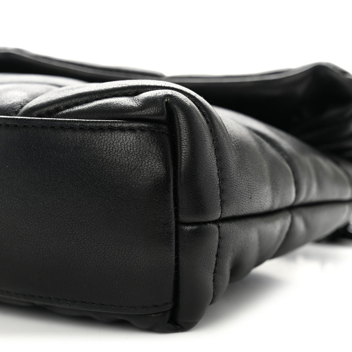 Quilted Lambskin Satchel Bag - Black