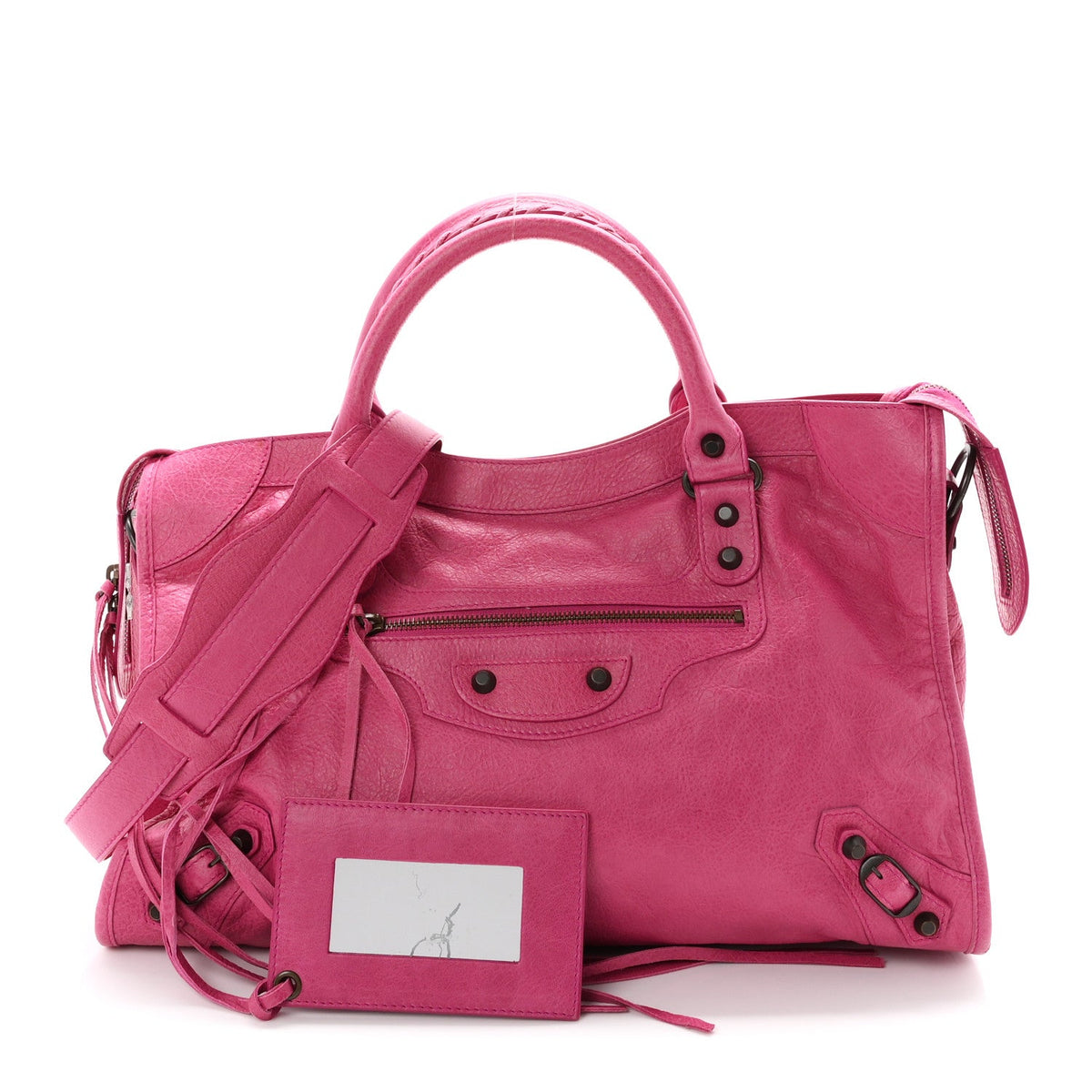 Agneau Classic Hardware City Cyclamen Fu Handbag