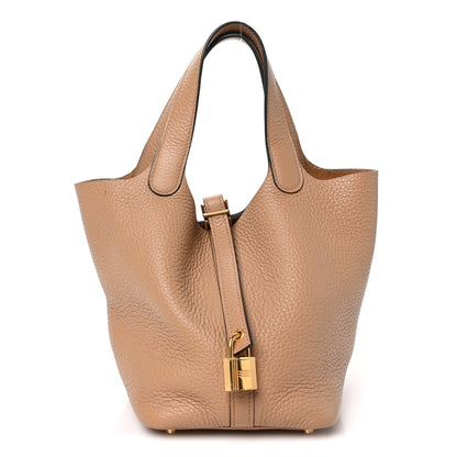 Taurillon Clemence Picotin Lock 18 Pm Ch Handbag