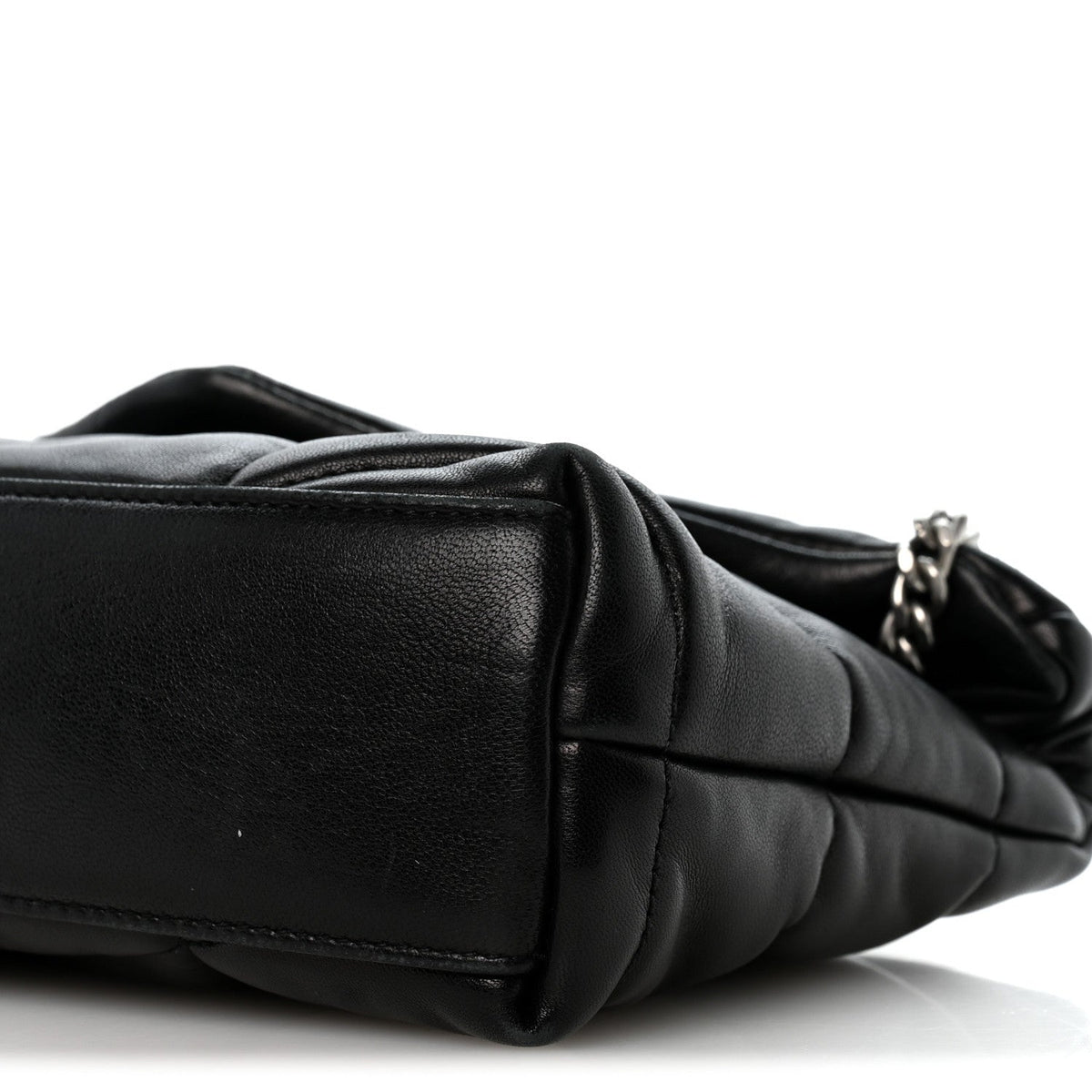 Quilted Lambskin Satchel Bag - Black