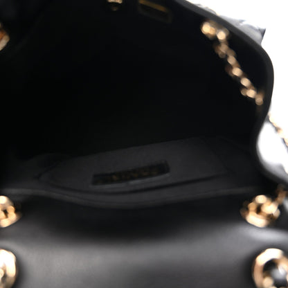 Medium Quilted Caviar Backpack - Black