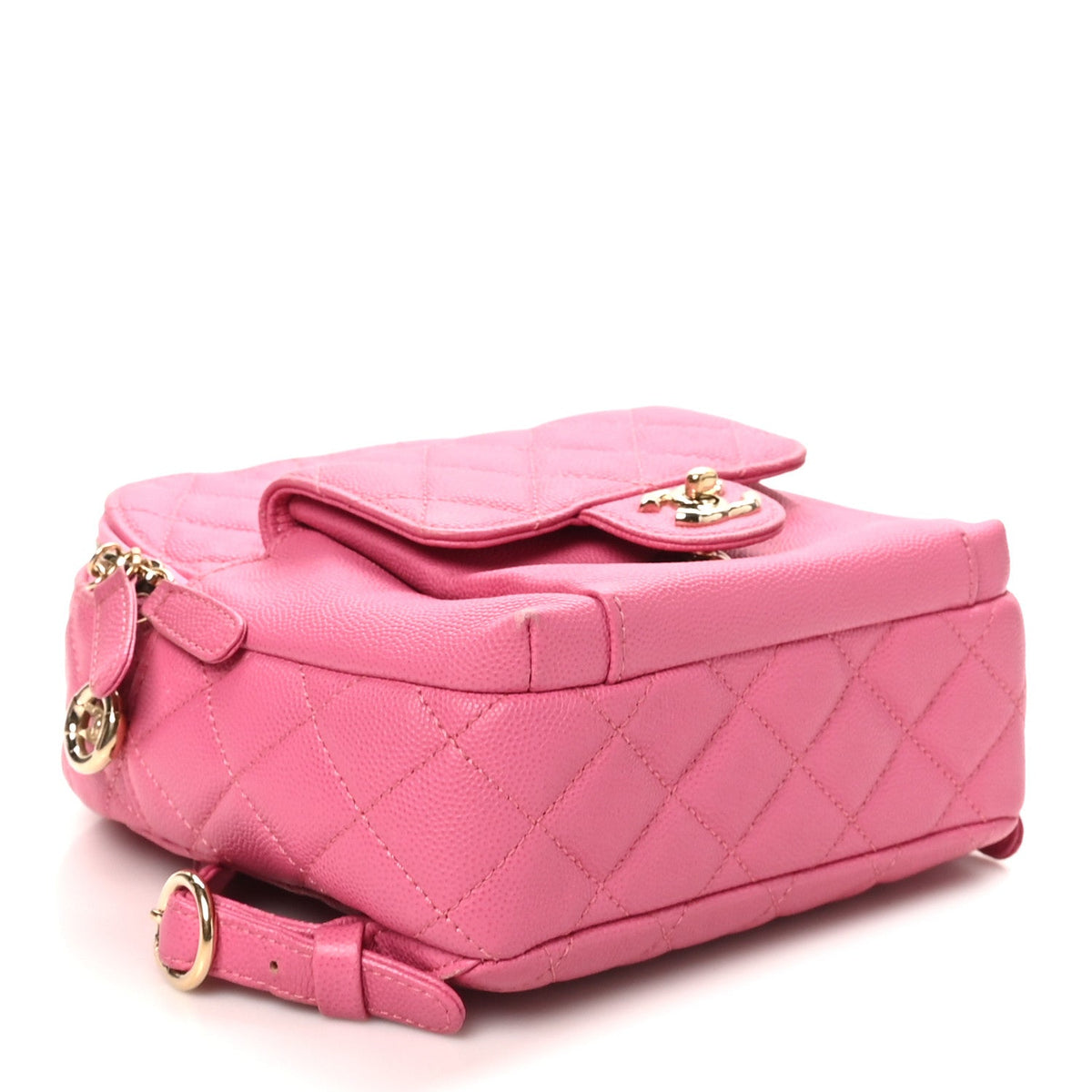Small Quilted Caviar Backpack - Pink