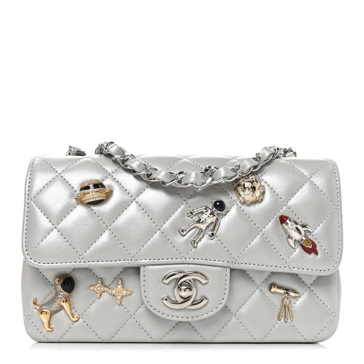 Mini Quilted Lambskin Flap Shoulder Bag - Tan