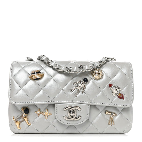 Mini Quilted Lambskin Flap Shoulder Bag - Tan