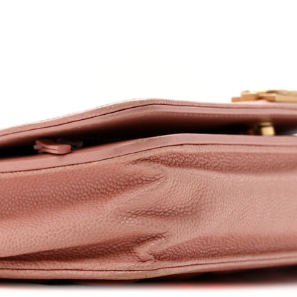 Quilted Caviar Wallet Bag - Pink